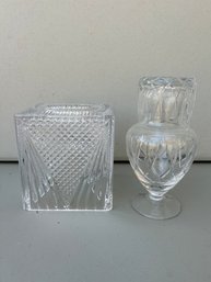 Bedside Water Carafe And Glass Set And Glass Tissue Box Holder