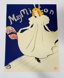 Lautrec Lithograph MayMilton With Red Authenticity Stamp. Printed In France