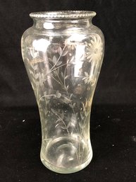 Etched Glass Vase