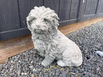 Concrete Garden Dog Statue, Sitting Terrier