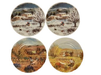 Set Of Four St. Martin Limoges Plates  7 5/8 Inches