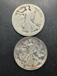 2 Walking Liberty Silver Half Dollars Miscellaneous Dates