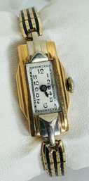 14K GOLD ART DECO HELBROS WATCH CO. 15 JEWELS LADIES WRISTWATCH