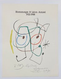 Joan Miro, OriginalEdition Lithograph On Arches Paper, 1988