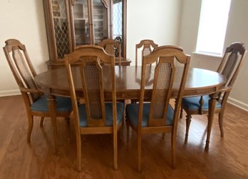 1960s Unique Furniture Makers Fruitwood Dining Table And Chairs