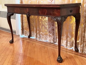 An Antique Mahogany Chippendale Flip Top Console Dining Table