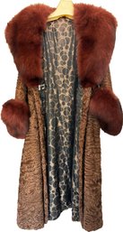 A Fabulous Persian Lamb Coat With Fur Collar - Small Ladies Size