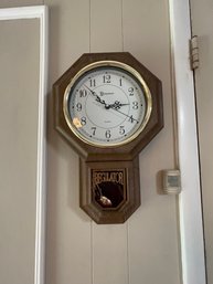 Timekeeper Essex Westminster Chime Faux Wood Pendulum Wall Clock