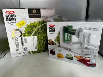 NEW In Boxes OXO Good Grips Salad Spinner & Spiralizer