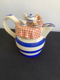 Southwest Ceramics Ltd Blue And White Table Tea Novelty Tea Pot