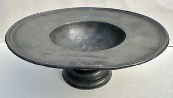 Antique Dutch Pewter Pedestal Serving Bowl