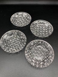 4 - Glass Butter Pad Dishes 2 3/4'
