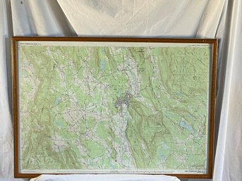 1987 Topographic Map Of Great Barrington, Mass 35x25 Wood Frame