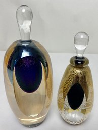 Signed Hand Blown Art Glass Perfumes (2)