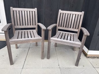 Pair Of Oxford Garden Patio Chairs In Teak