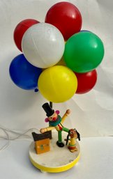 Child's Bedroom Table Lamp - Wooden Clown With Balloons