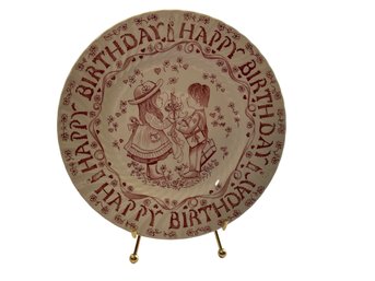 Yesterdays Children Happy Birthday Plate, Royal Crownford By Norma Sherman. Staffordshire, England