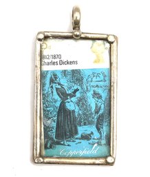 Vintage Sterling Silver Charles Dickens Framed Pendant/charm