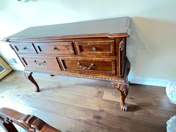 Matching Sideboard, With Scrolls, Carvings, Egg And Dart, Paw Feet, 5 Drawers