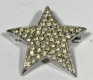 Silver Tone Star Formed Rhinestone Brooch By EISENBERG