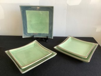 Square Dish Sets Of 2 With Platter Made In Thailand