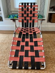 Mid Century Aluminum PINK And BLACK Foldable Lounge Chair