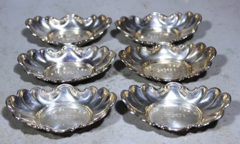 Six Fancy Sterling Silver Dishses Art Nouveau