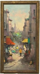 A Vintage Original Oil On Canvas, Parisian Street Scene, Cordier