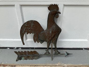 Vintage Copper Rooster Weather Vane