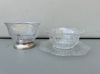 Vintage Pair Of Glass Serving Dishes