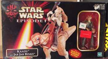1998 Star Wars Episode I Kaadu & Jar Jar Binks Action Figure New In Box
