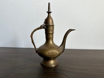 Vintage Etched Brass Genie Lamp