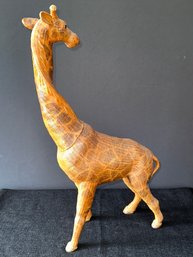 Vintage 1950s Zhejiang Handicrafts Bamboo Rattan Wicker Two Piece Giraffe