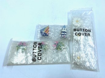 New Old Stock Trio Of Button Cover Sets