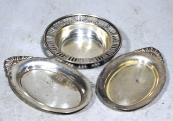 Lot Three Sterling Silver Dishes Fancy