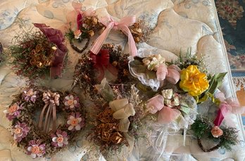Grouping Of Dried Flower Arrangements