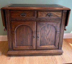 Ethan Allen Oak Drop Leaf Server With Slate Top