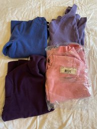 Collection Of Five Land's End Cashmere Sweaters, Women Size M.(land's End 1)