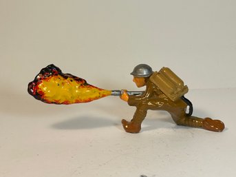 Lead, Iron Or Plastic Soldier # 135 RARE Flame Thrower