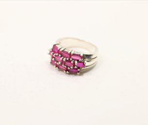 Sterling Silver Ruby Ring Size 6
