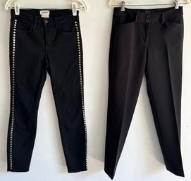 L'Agence Pants With Studs, Size 25 & Hampshire Talbot's Dress Pants, Size 0 Petitie