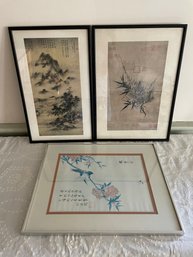 Trio Of Framed Oriental Prints.