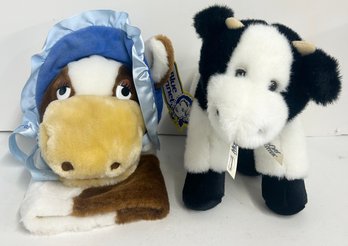 Blue Bonnet Buttercup Cow Puppet & Fleischmanns Move Over Butter Cow Plush