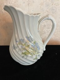 Haviland Limoges Blue Floral Swirl Water Pitcher