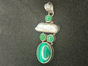 Sterling Malachite Pendant