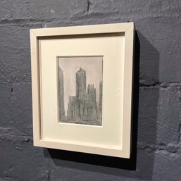 Original Susan Malloy Charcoal Drawing Of NYC Skyline