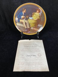 Norman Rockwell Pondering On The Porch Collector Plate