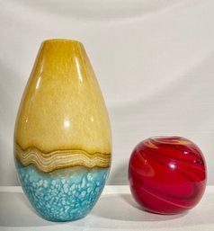 Pearlized  Glass Vase - Set Of 2