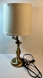 Swing Arm Brass Shaded Table Lamp