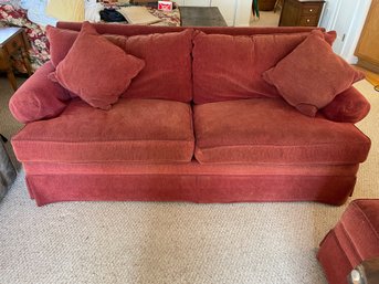 Red Upholstered Sofa